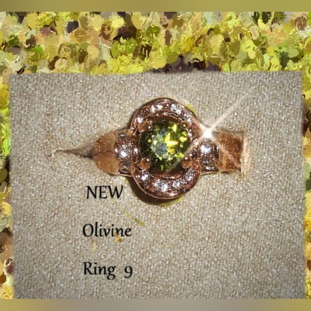 Size 9 Green Olivine Ring